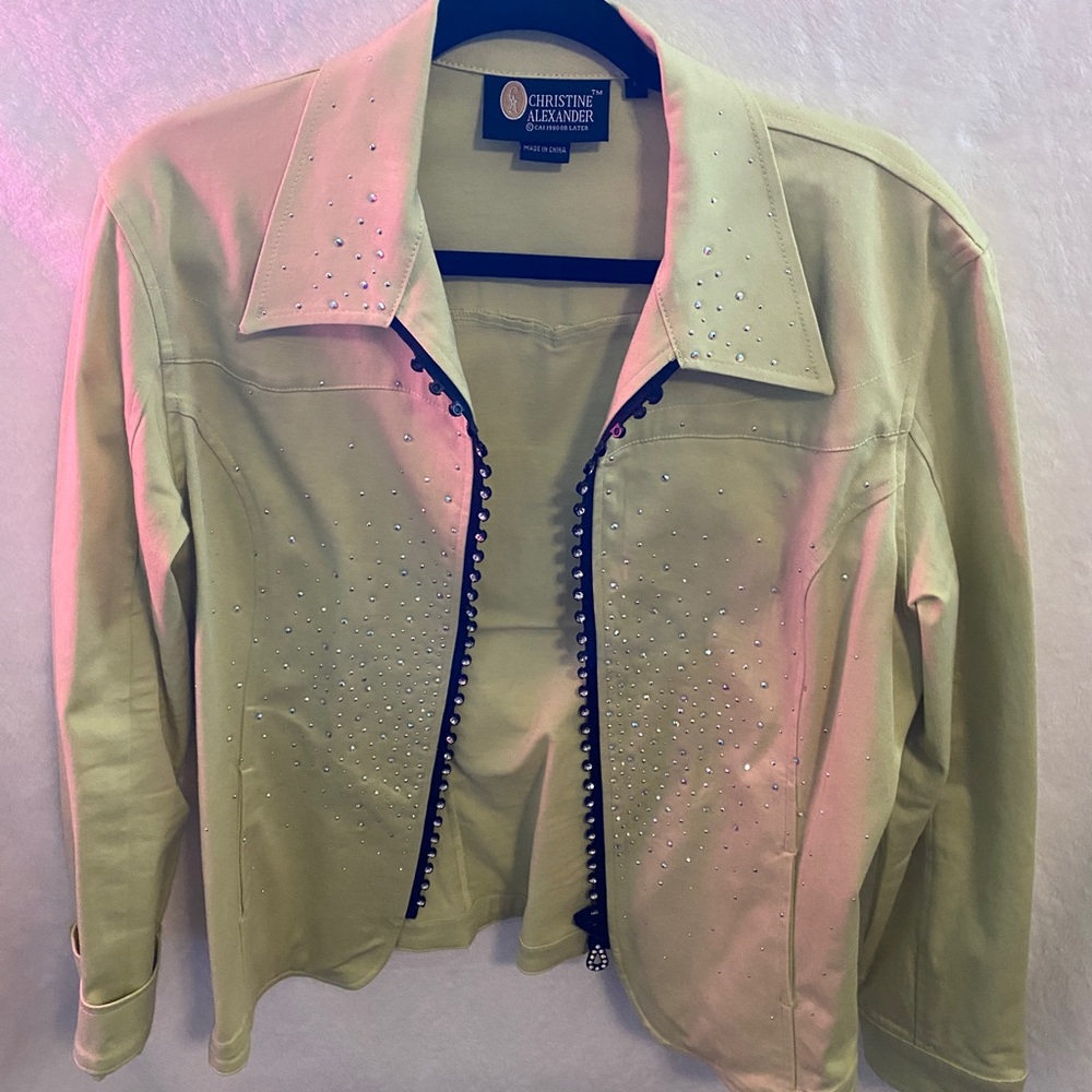 Christine Alexander denim with bling jacket size Large